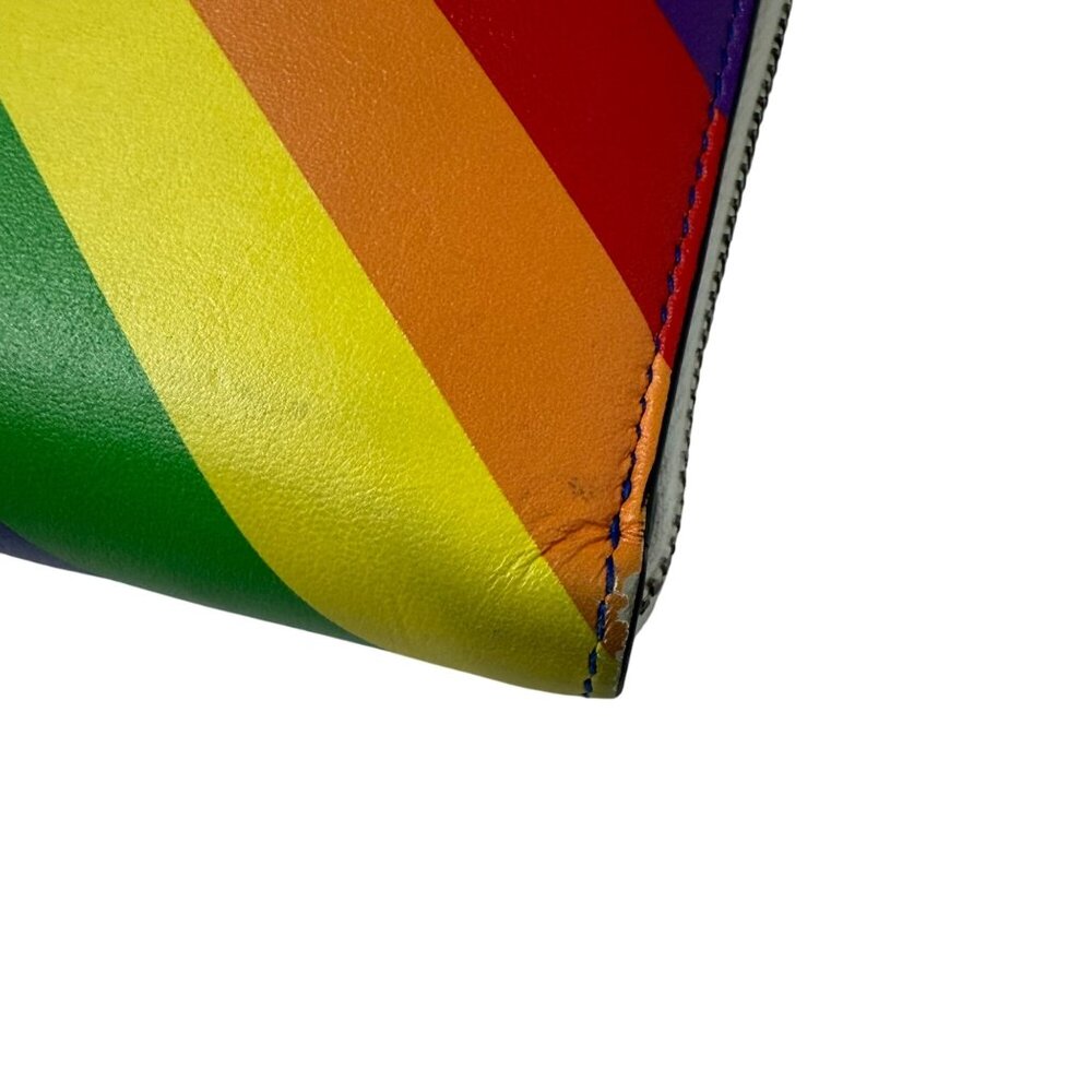 BALENCIAGA Smooth Calfskin Logo Rainbow Ville Continental Zip Around Wallet - Picture 5 of 12